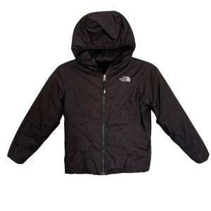 The North Face Perseus Reversible Girls Jacket Black Fleece Hooded Size S 7/8